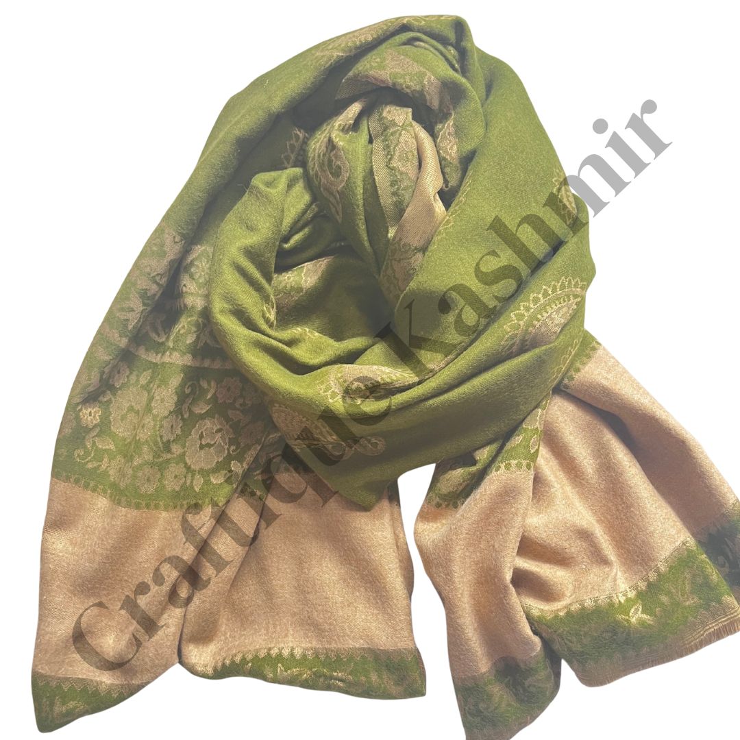 Green Paisley Design | Kashmiri Woolen Shawl | Ladies Shawl