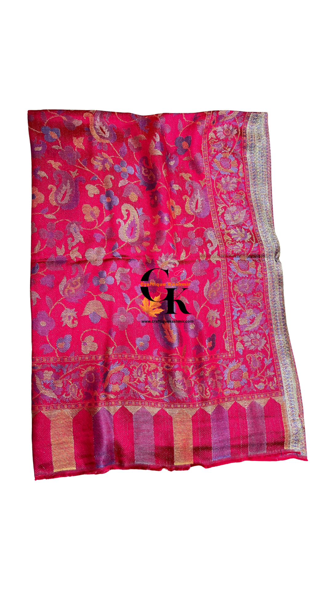Fine Wool | Kaani Jamawar Ladies Stole | Red Colored