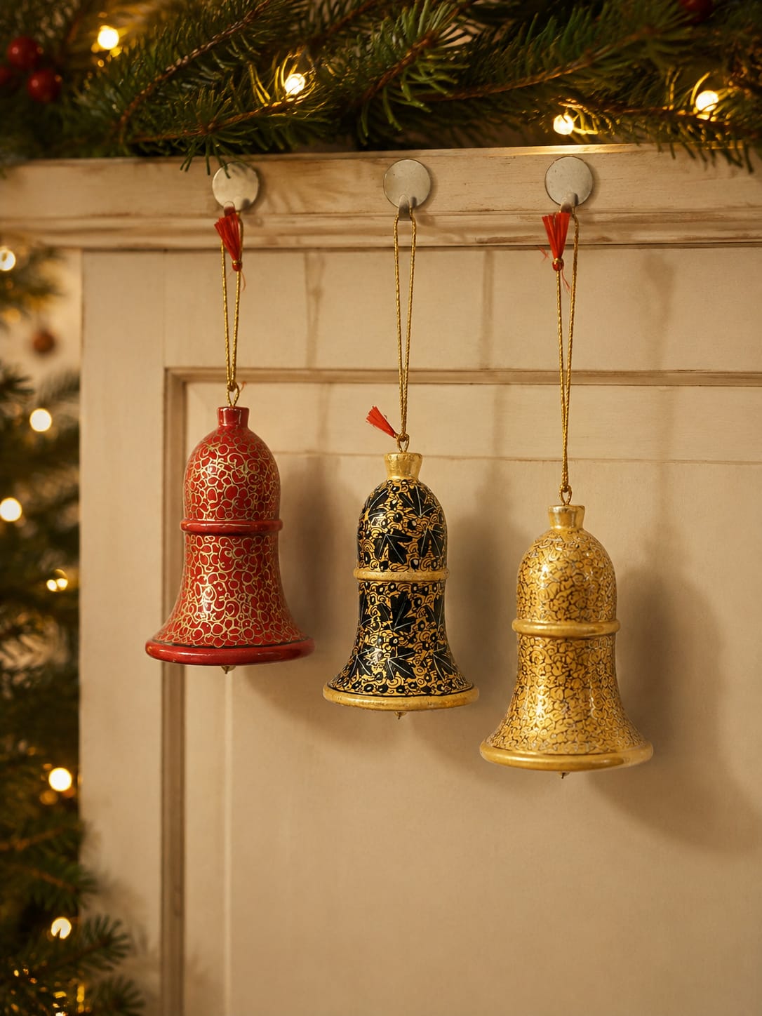 Decorative Paper Mâché Bells | Handmade | Set of 3