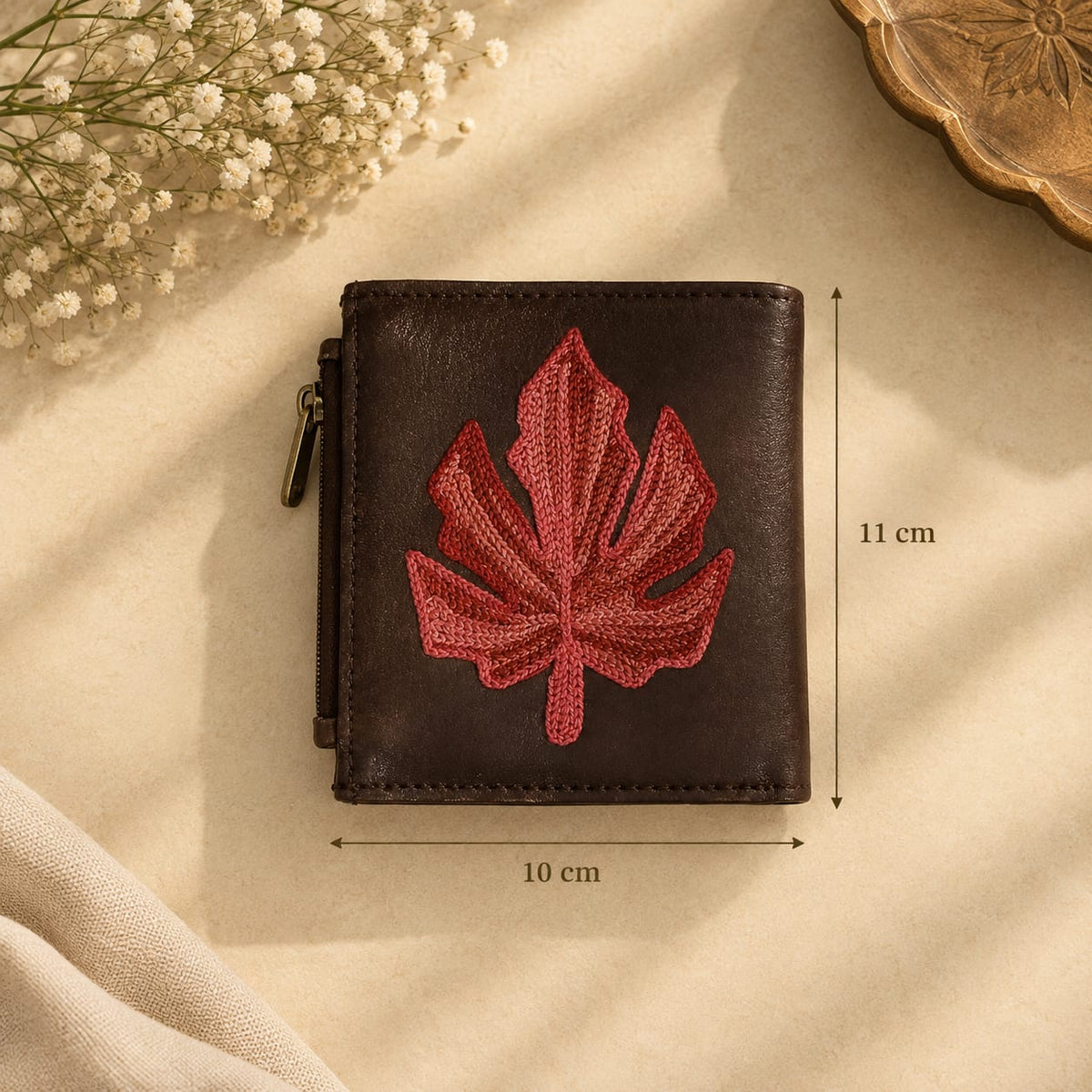 Premium Unisex Wallet | kashmiri Embroidered | Mocha Brown