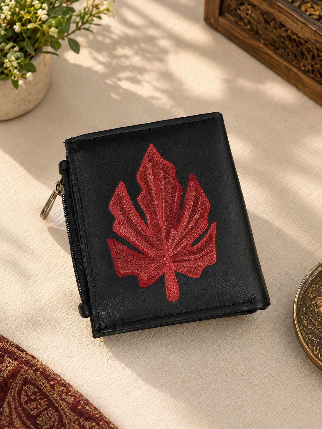 Premium Unisex Wallet | kashmiri Embroidered | Black