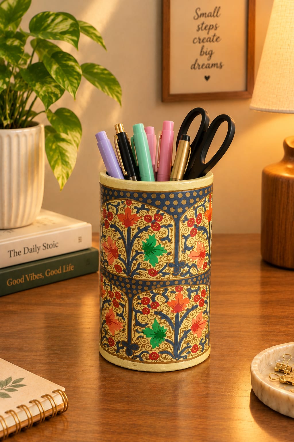 Handcrafted Paper Mache Pen Holders | Set of 2 |