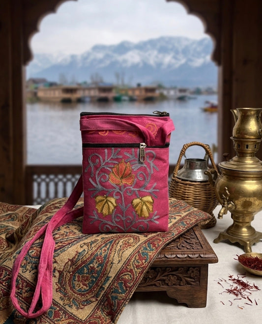 Craftique Kashmiri Embroidered Sling Bag | Chinar Vine