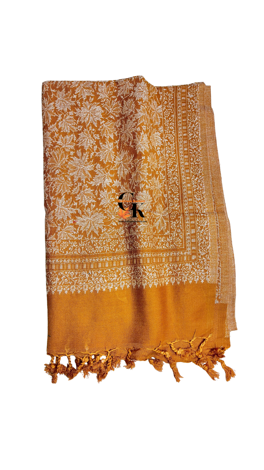 Premium Modal Stole | Mustard Colored | Chinar Leaf Pattern