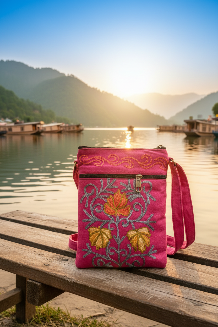 Craftique Kashmiri Embroidered Sling Bag | Chinar Vine