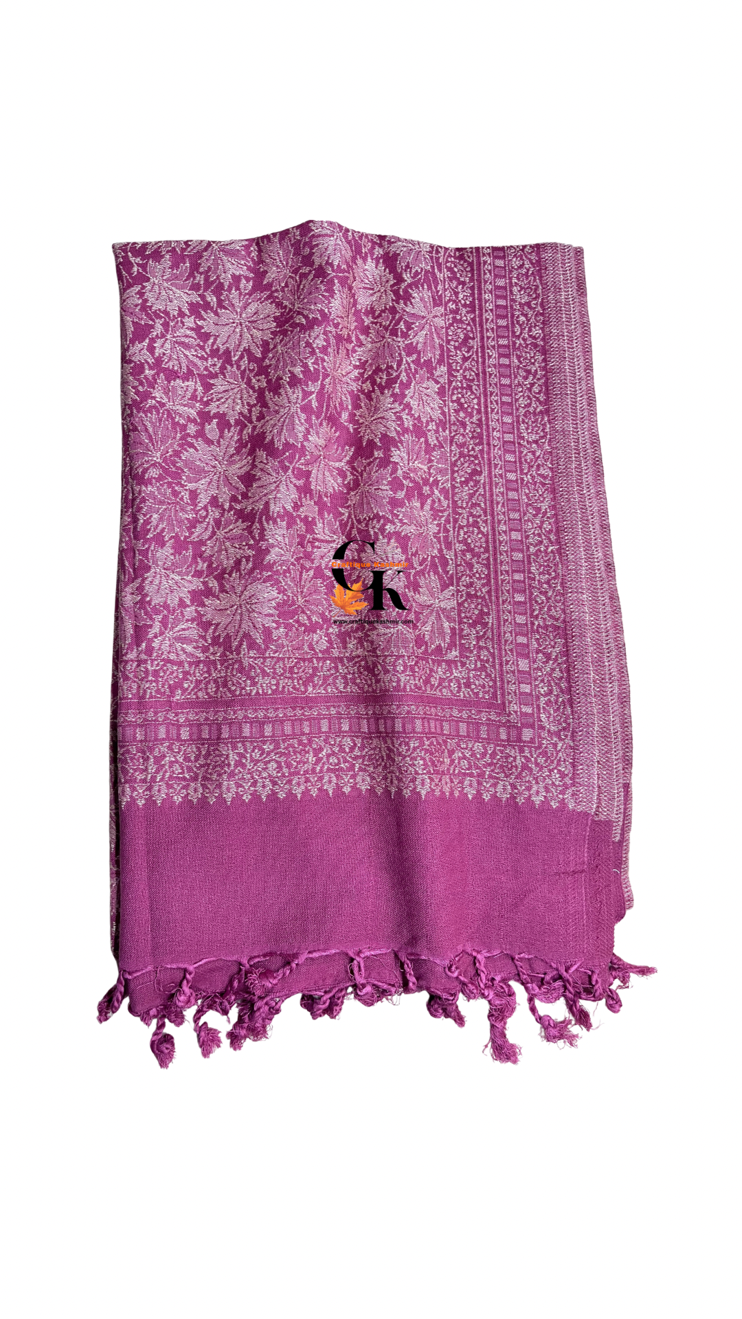 Premium Modal Stole | Magenta Colored | Chinar Leaf Pattern