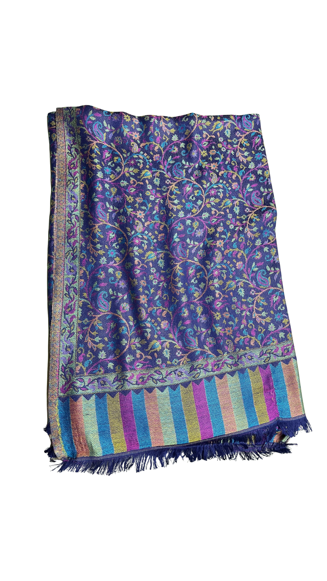 Premium Tussar Silk Full Shawl | Purple Kaani Silk Shawl | Self Woven Kaani Tussar Silk Shawl