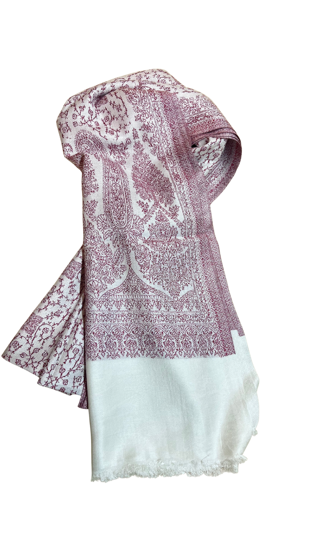 Premium Tussar Silk Kashmiri Stole | Light Pink Colored | Self Woven Stole