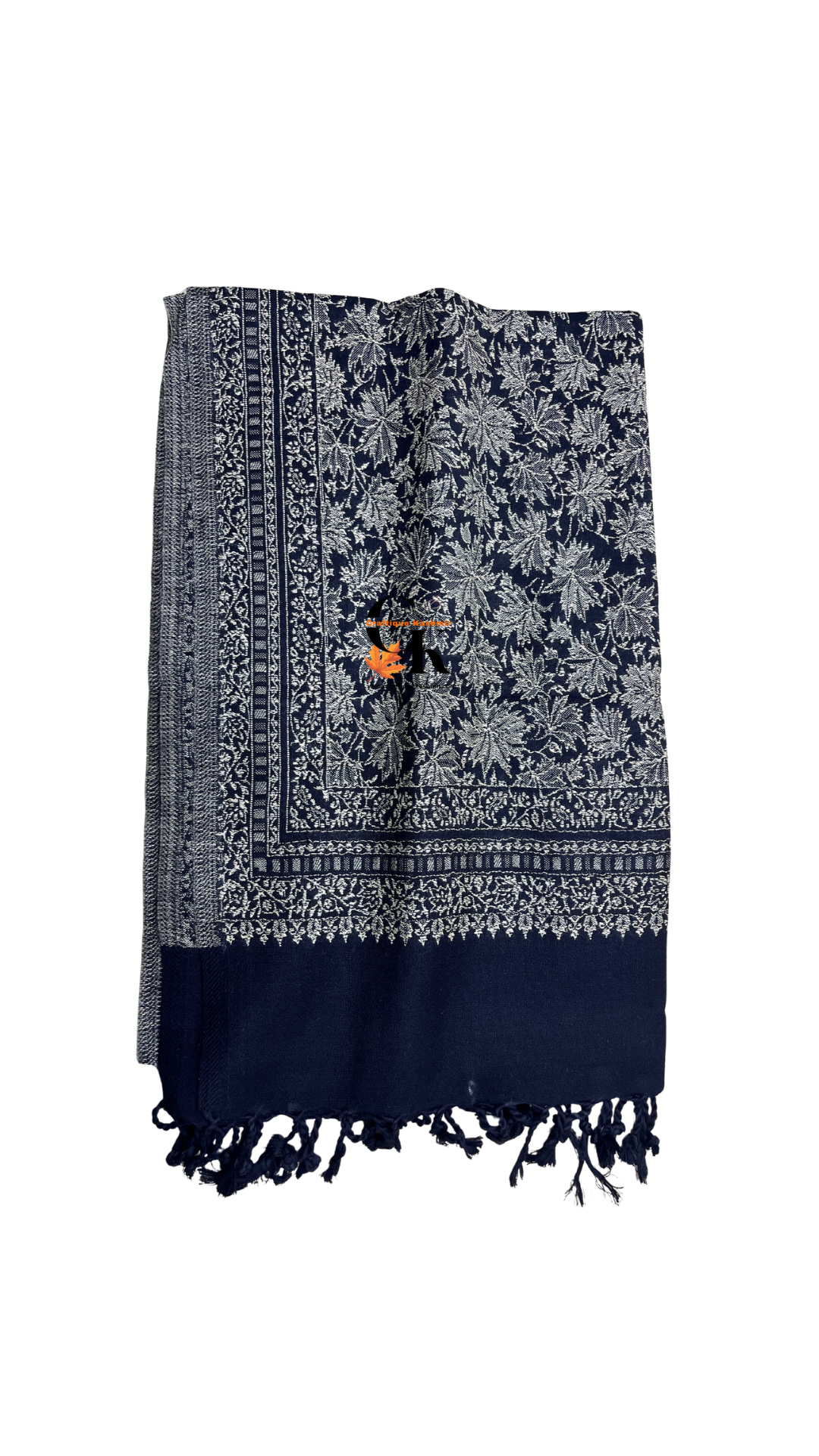 Premium Modal Stole | Black Colored | Chinar Leaf Pattern