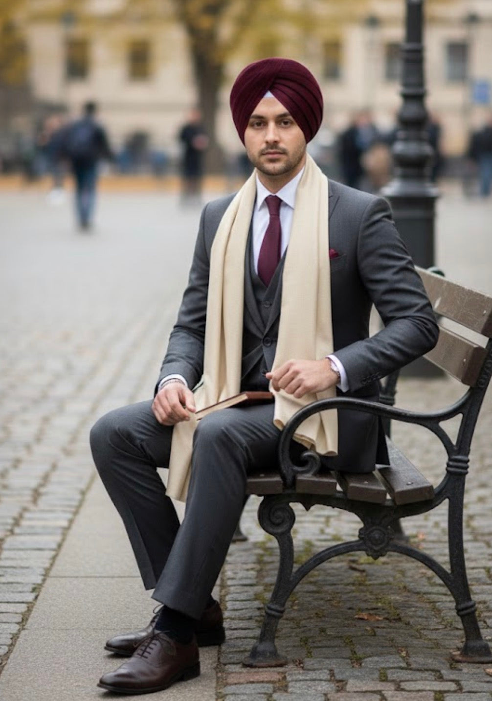 Craftique Extra Soft Beige Colored Woollen Unisex Stole