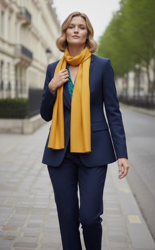 Craftique Extra Soft Mustard Colored Woollen Unisex Stole