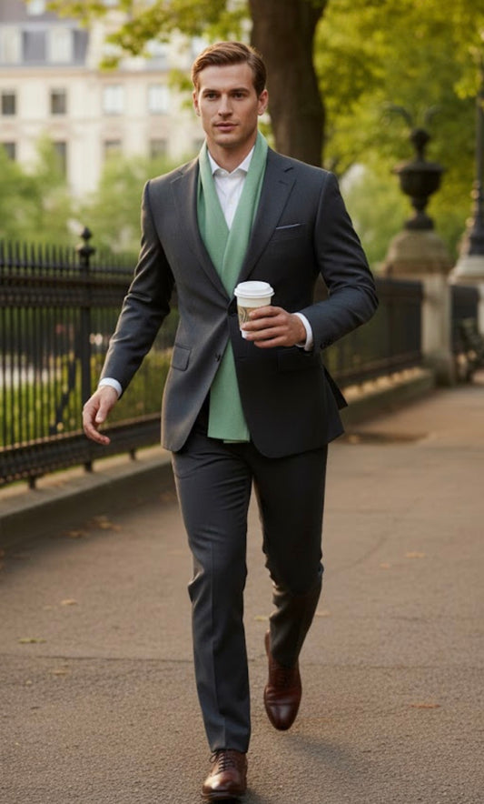 Craftique Extra Soft Light Green Colored Woollen Unisex Stole