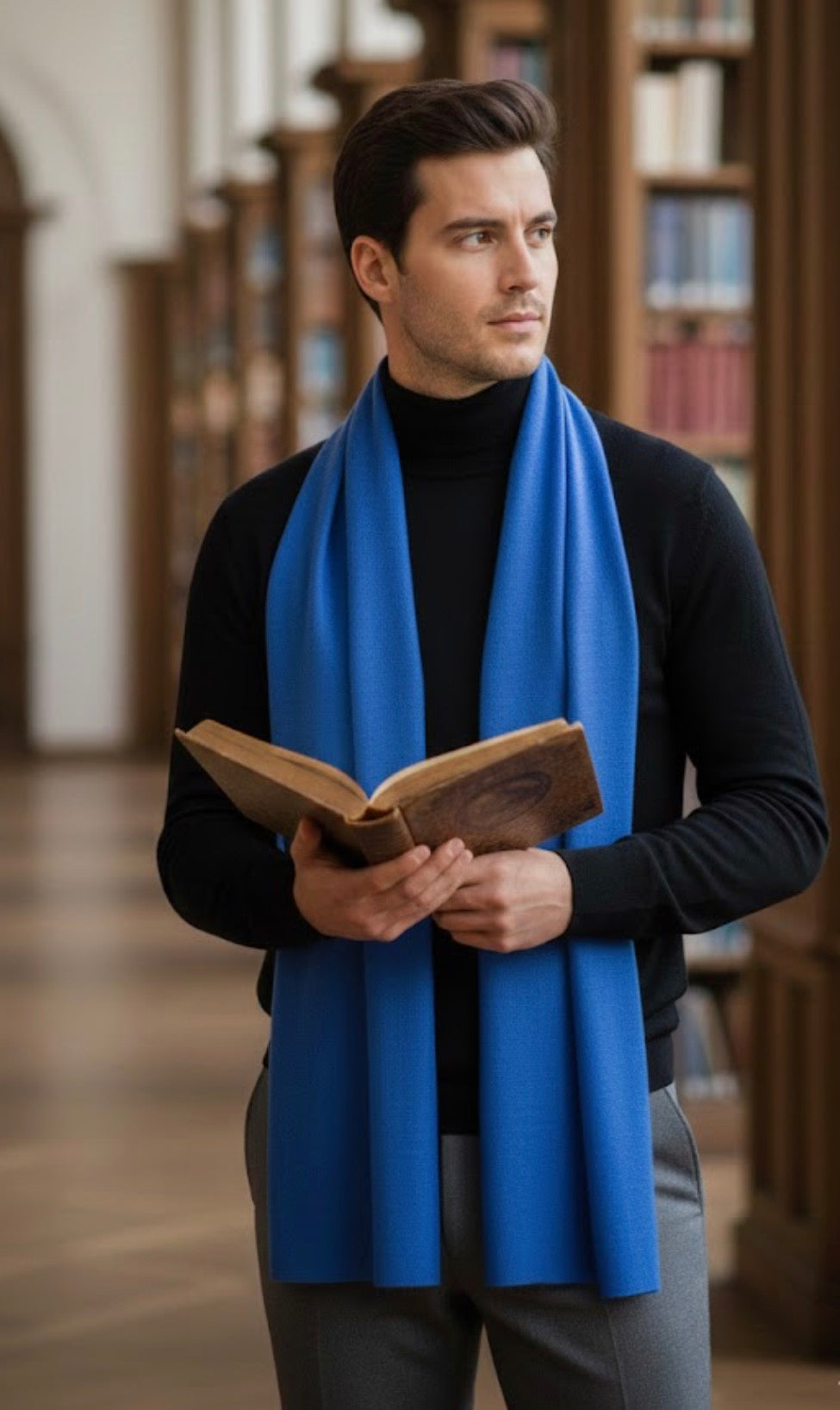 Craftique Extra Soft Royal Blue Woollen Unisex Stole