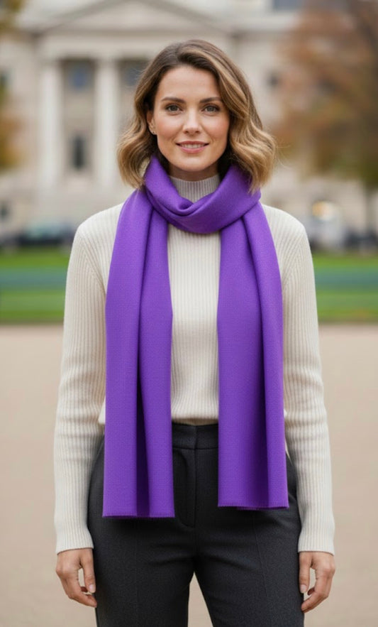 Craftique Extra Soft Purple Colored Woollen Unisex Stole