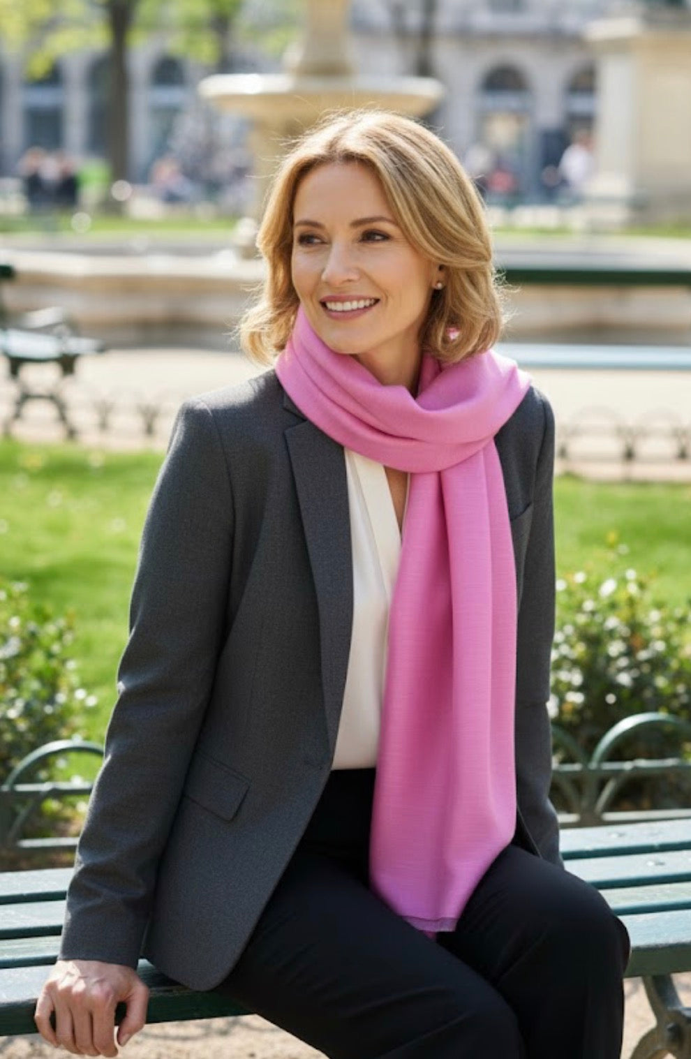 Craftique Extra Soft Baby Pink Colored Woollen Unisex Stole