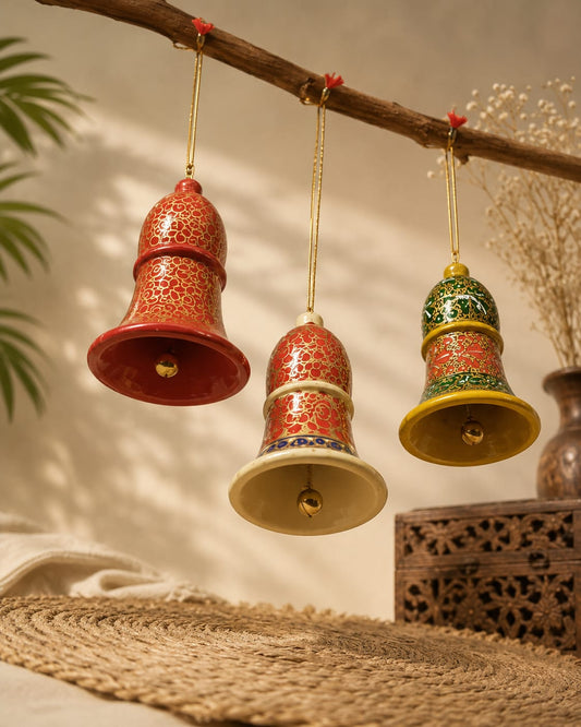 Decorative Paper Mâché Bells | Handmade | Set of 3