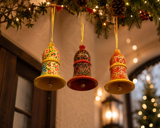 Decorative Paper Mâché Bells | Handmade | Set of 3