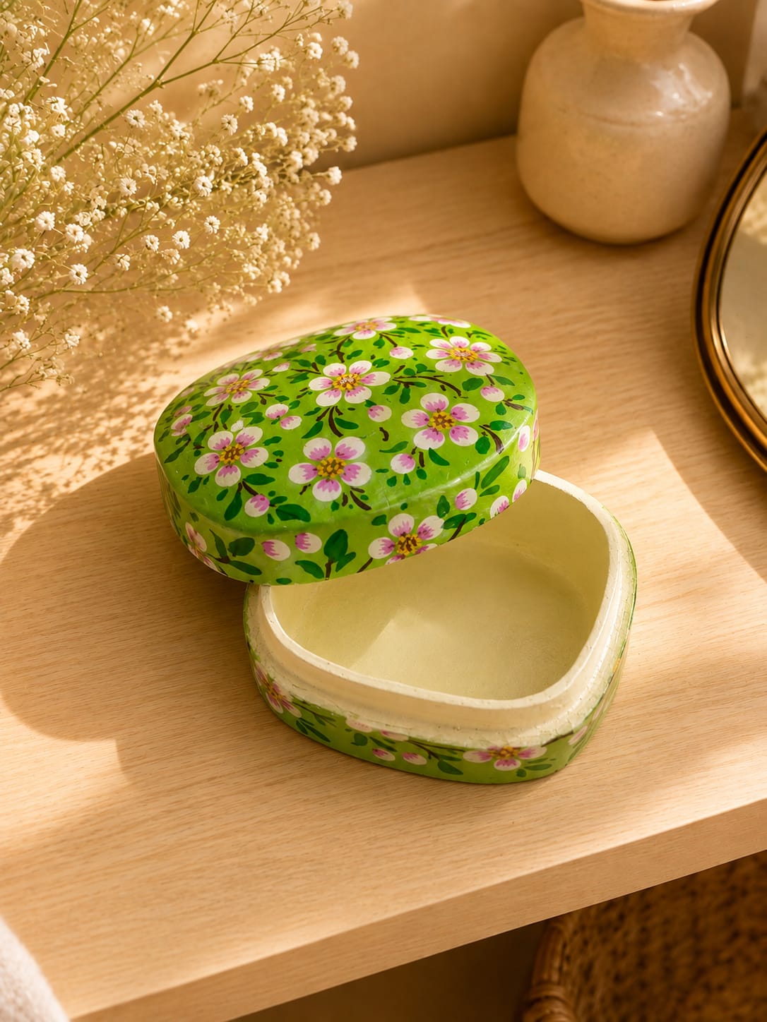 Kashmiri Paper Mache Trinket Box | Handmade | 3 Inch