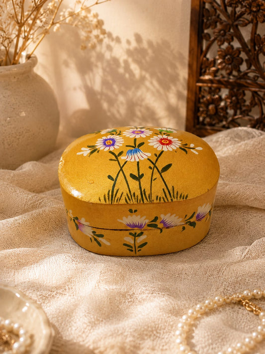 Kashmiri Paper Mache Trinket Box | Handmade | 3 Inch