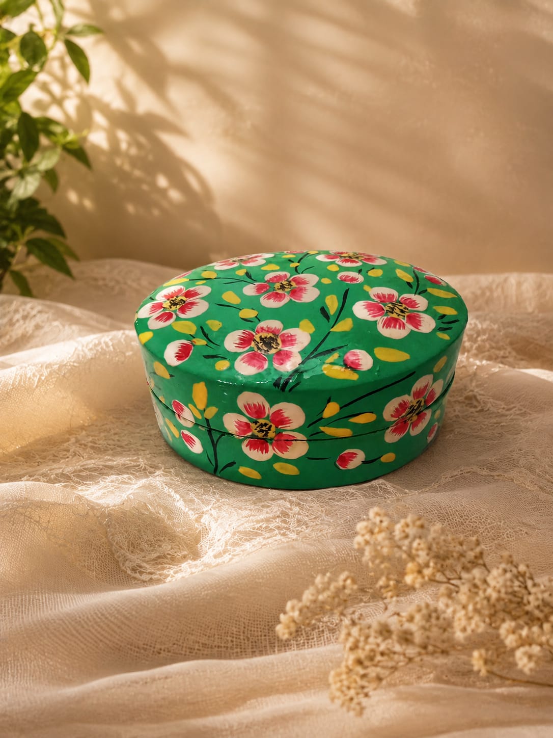 Kashmiri Paper Mache Trinket Box | Handmade | 3 Inch