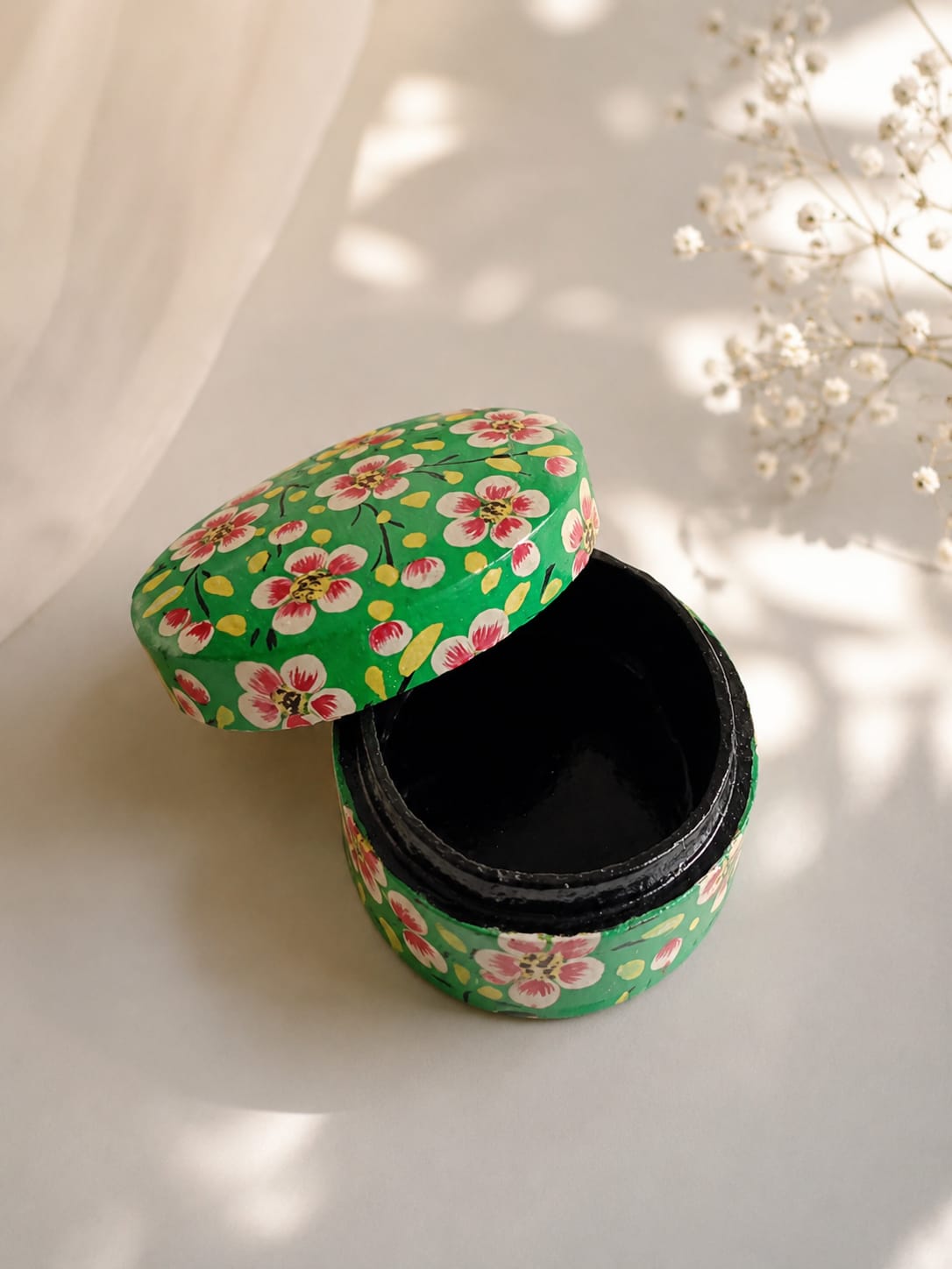 Kashmiri Paper Mache Trinket Box | Handmade | 3 Inch