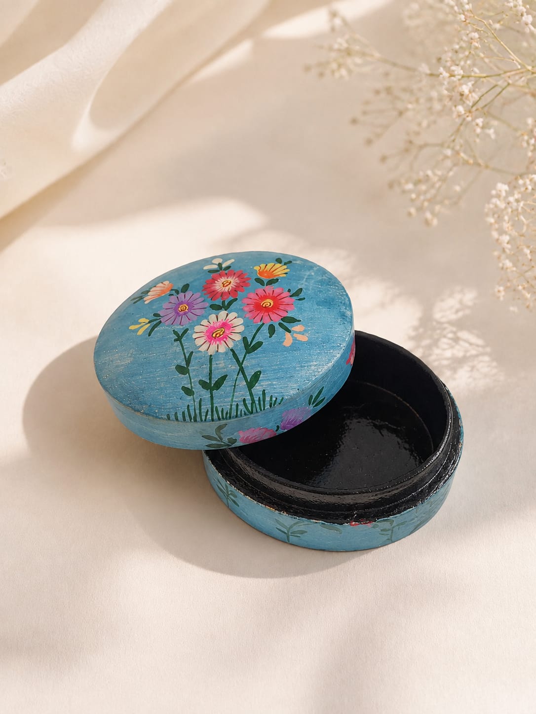 Kashmiri Paper Mache Trinket Box | Handmade | 3 Inch