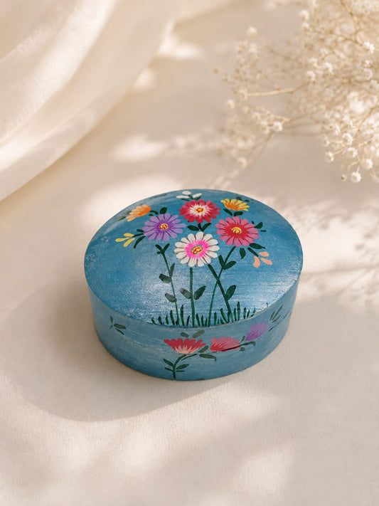 Kashmiri Paper Mache Trinket Box | Handmade | 3 Inch