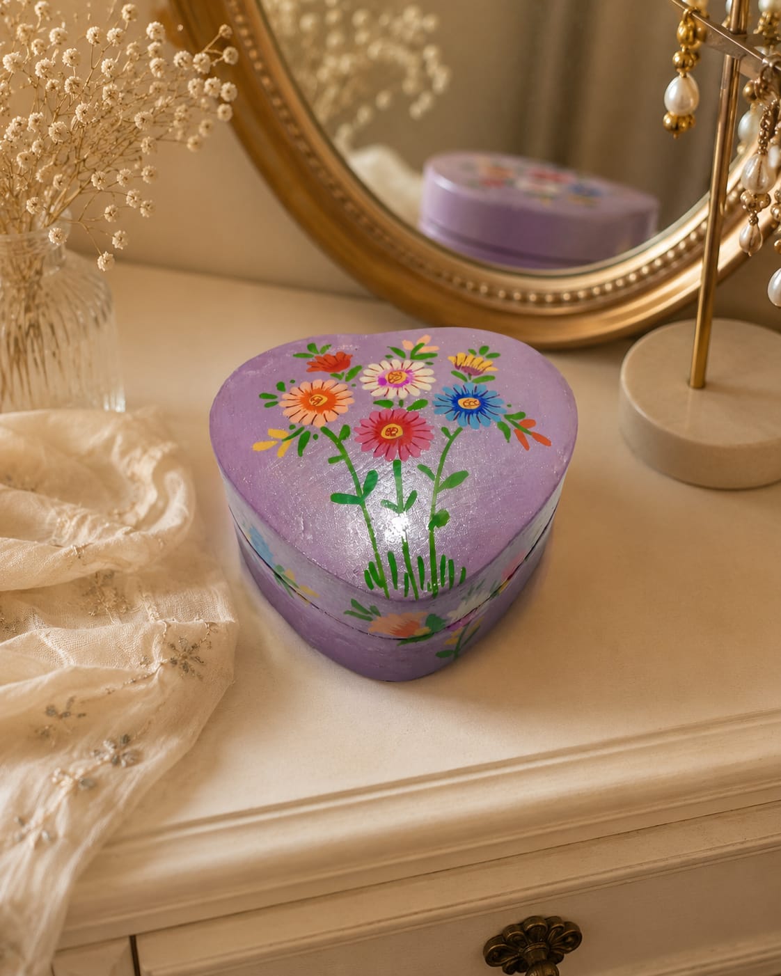 Kashmiri Paper Mache Trinket Box | Handmade | 3 Inch