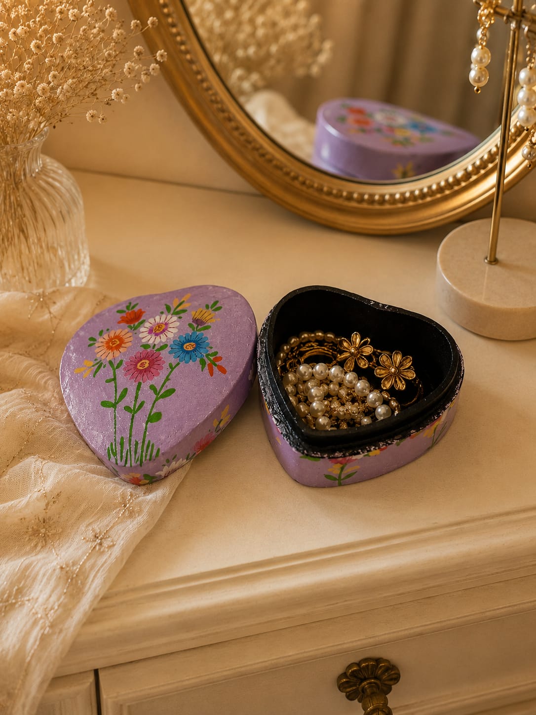 Kashmiri Paper Mache Trinket Box | Handmade | 3 Inch