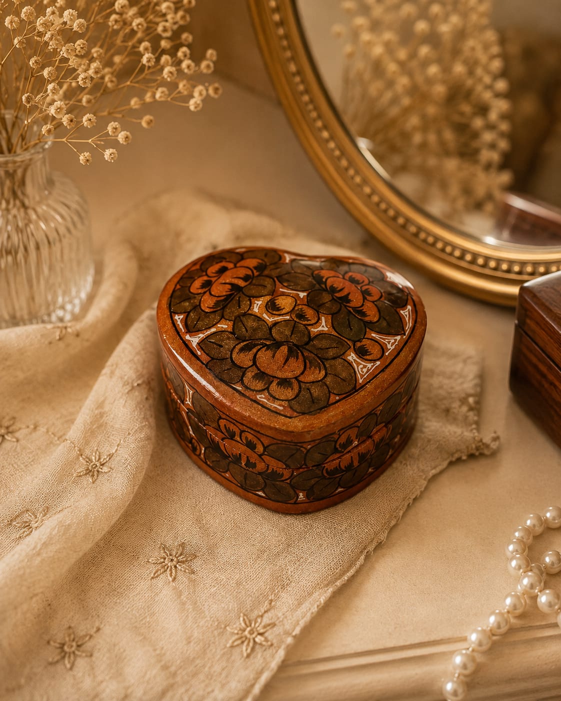 Kashmiri Paper Mache Trinket Box | Handmade | 3 Inch