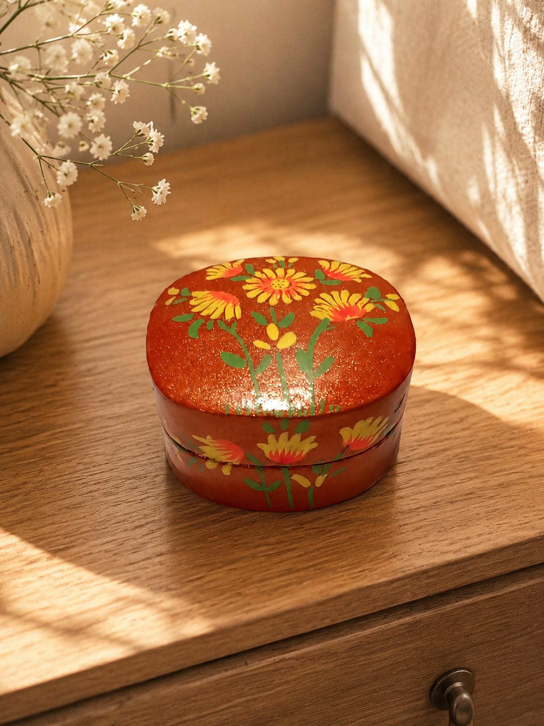Kashmir Paper Mache Trinket Box | Handmade | 2 Inch |