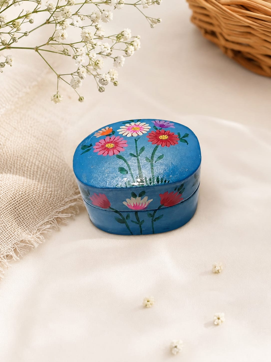 Kashmir Paper Mache Trinket Box | Handmade | 2 Inch |