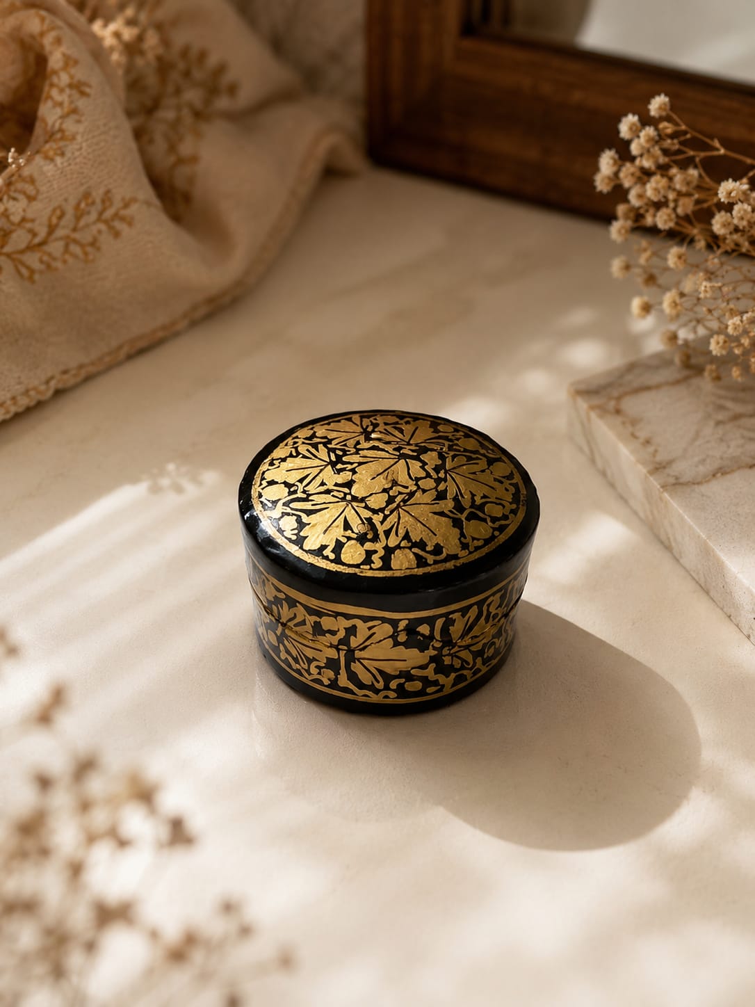 Kashmir Paper Mache Trinket Box | Handmade | 2 Inch |