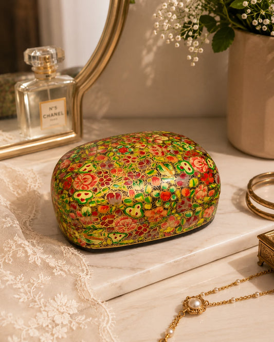 Handcrafted Kashmiri Paper Mache Trinket Box