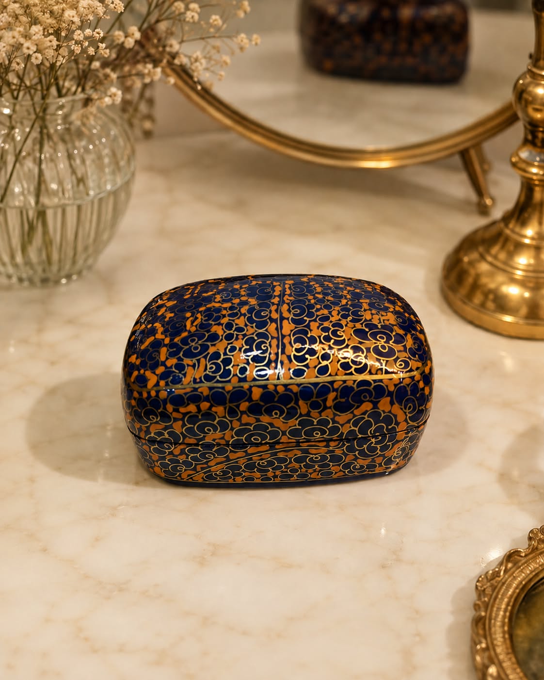 Handcrafted Kashmiri Paper Mache Trinket Box