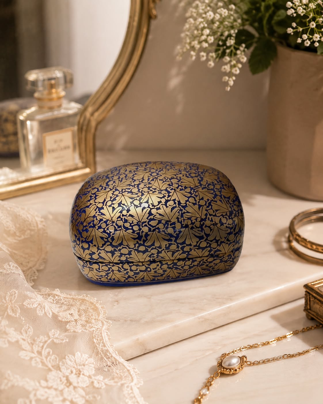 Handcrafted Kashmiri Paper Mache Trinket Box
