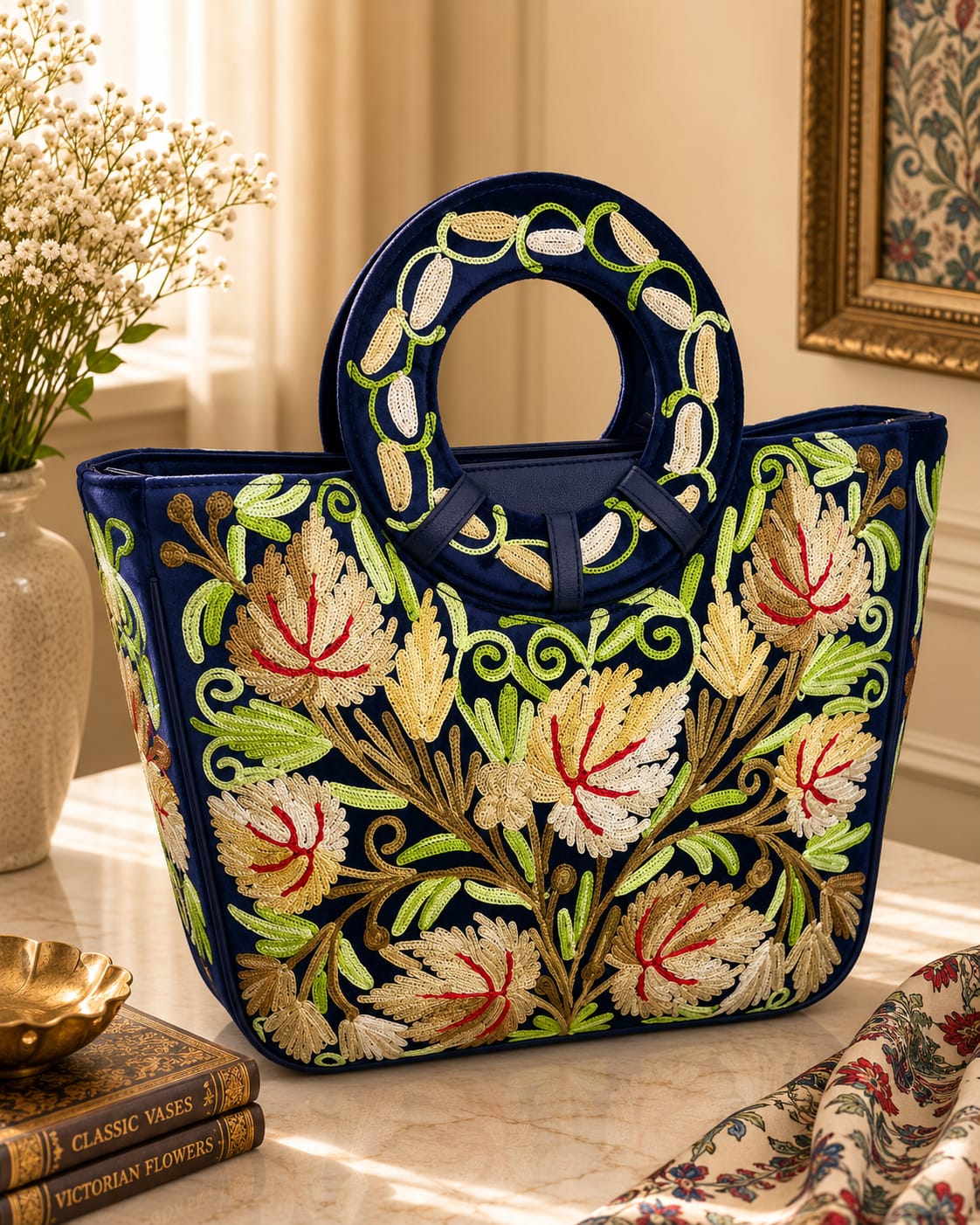 Kashmiri Floral Elegance Handbag |