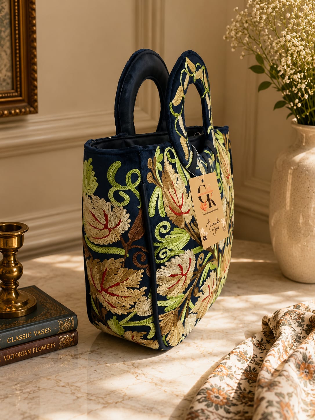 Kashmiri Floral Elegance Handbag |