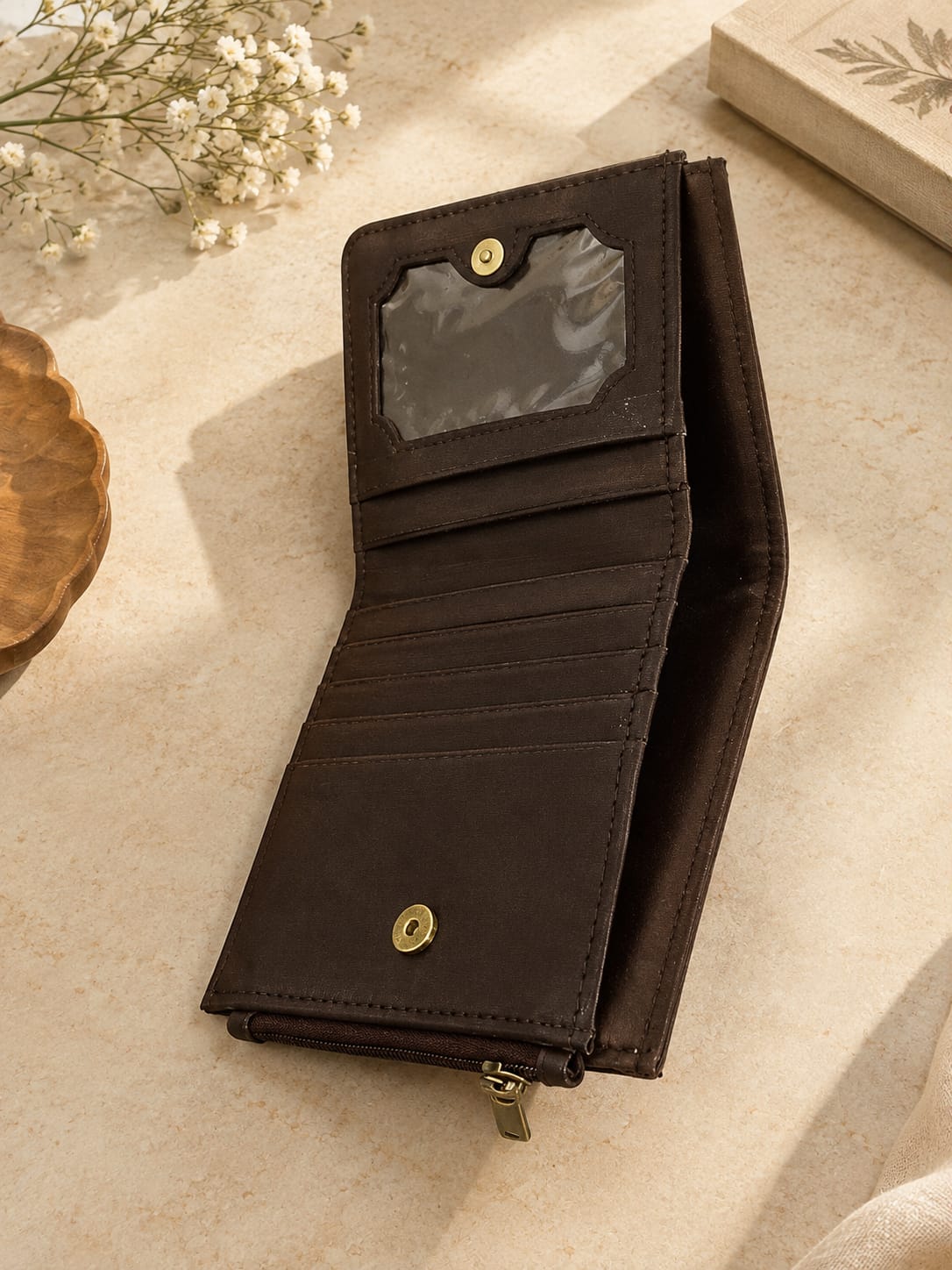 Premium Unisex Wallet | kashmiri Embroidered | Chocolate Brown