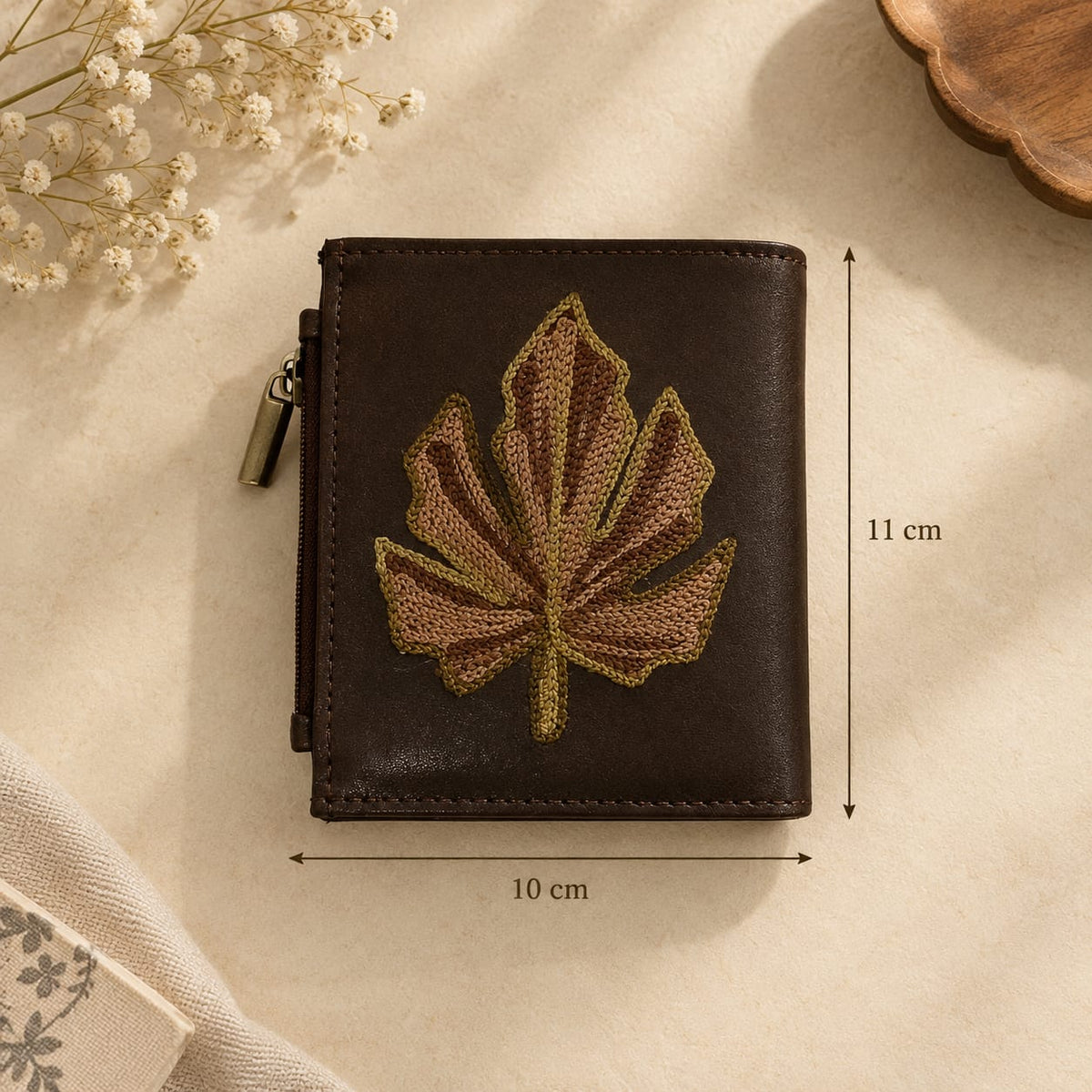 Premium Unisex Wallet | kashmiri Embroidered | Chocolate Brown