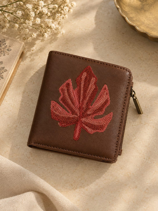 Premium Unisex Wallet | kashmiri Embroidered | Mocha Brown