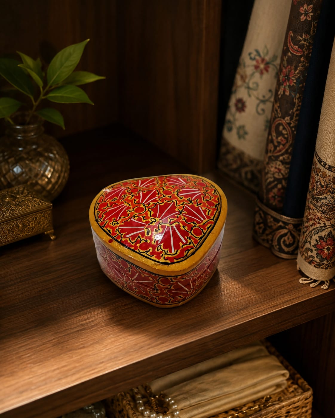 Kashmiri Paper Mache Trinket Box | Handmade | 3 Inch