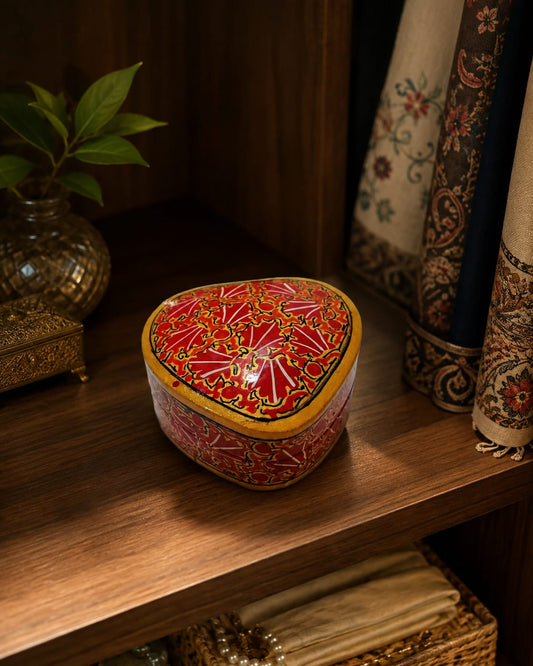Kashmiri Paper Mache Trinket Box | Handmade | 3 Inch