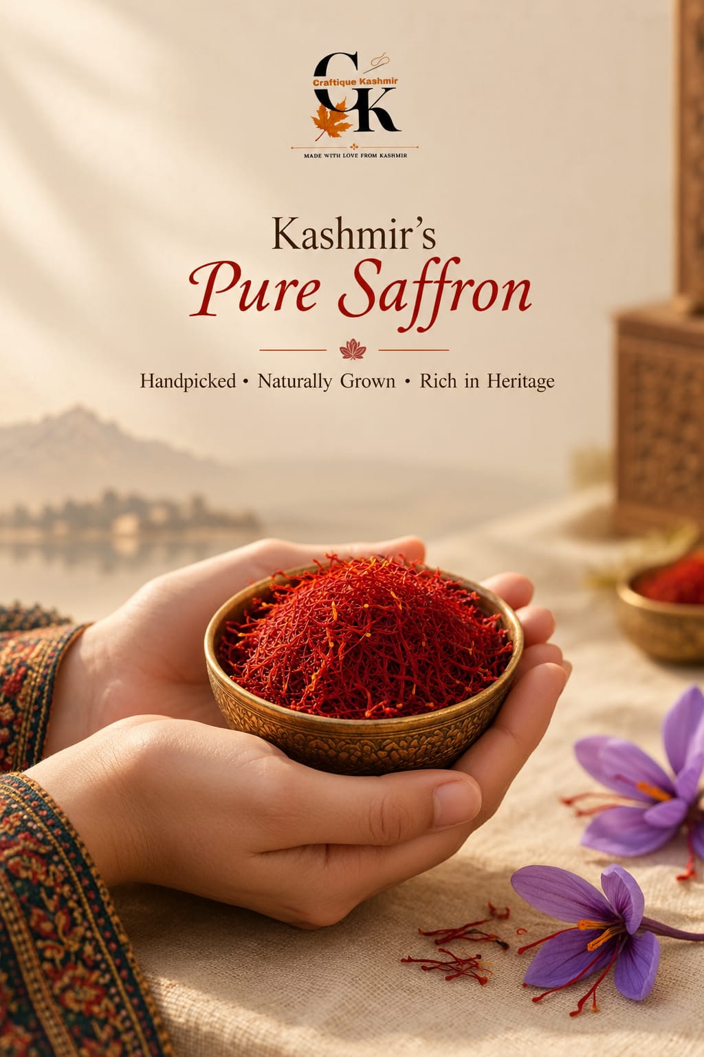 Premium Craftique Kashmir Mongra Saffron (Kesar) 4 gm